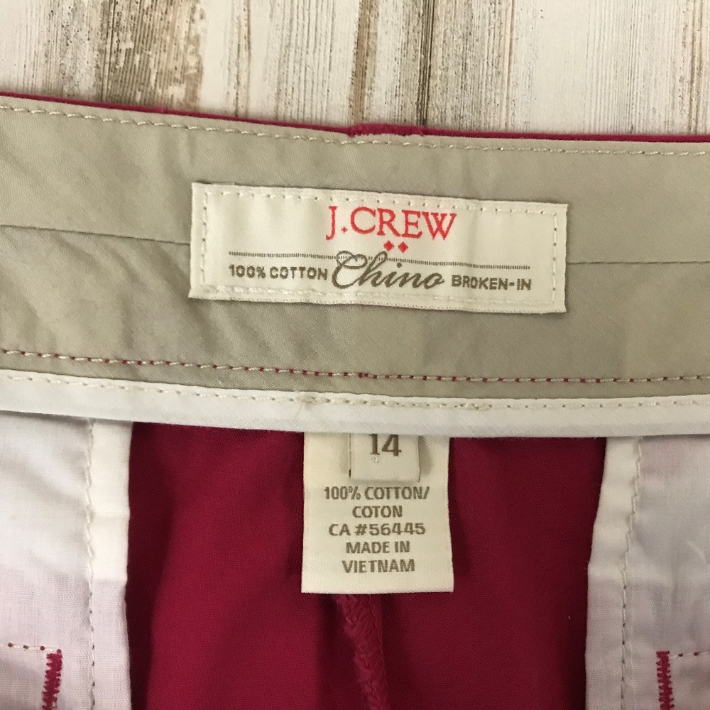 J. Crew Womens Shorts 14 Pink Broken-In Chinos - Picture 8 of 8